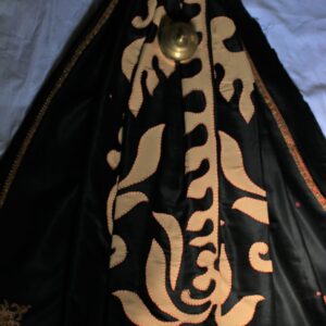 Applique Work in Black Woolen Shawl