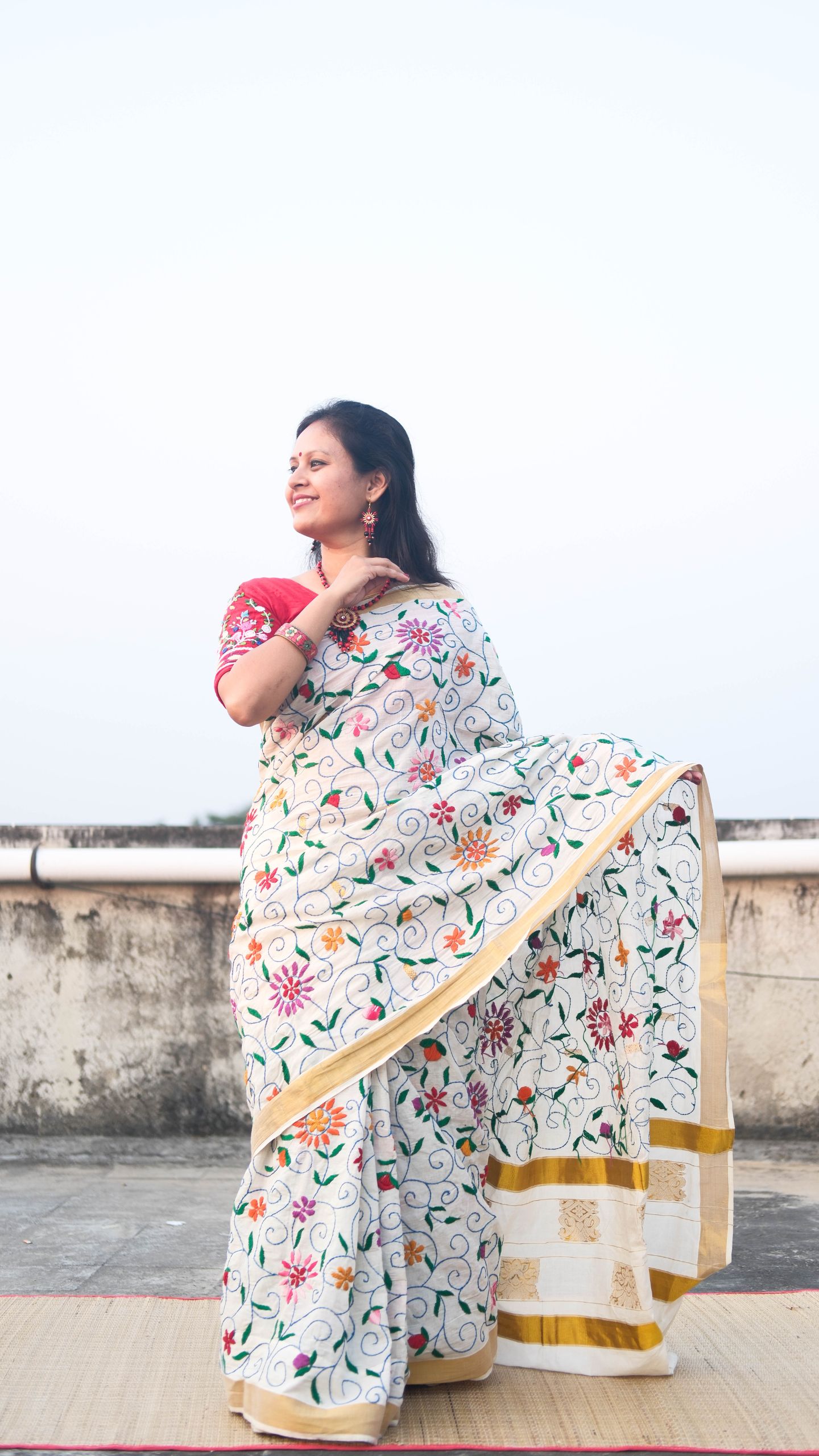 Embroidery work in Kerala cotton 3500
